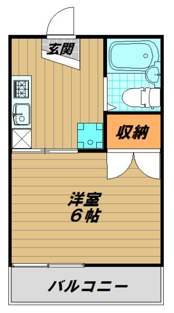 ストークハイツ(1K/1階)の間取り写真