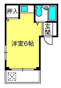シャトレー中浦和(ワンルーム/3階)の間取り写真