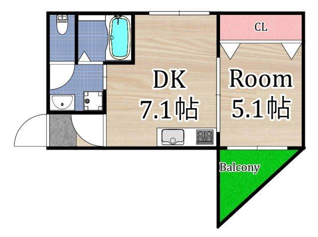 アベリア清水(1DK/4階)の間取り写真