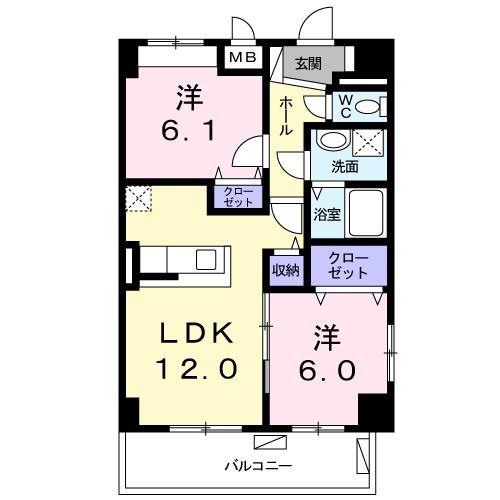 コンフォールシュー(2LDK/1階)の間取り写真