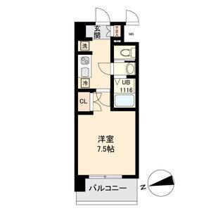LASANTE薬師堂(1K/2階)の間取り写真