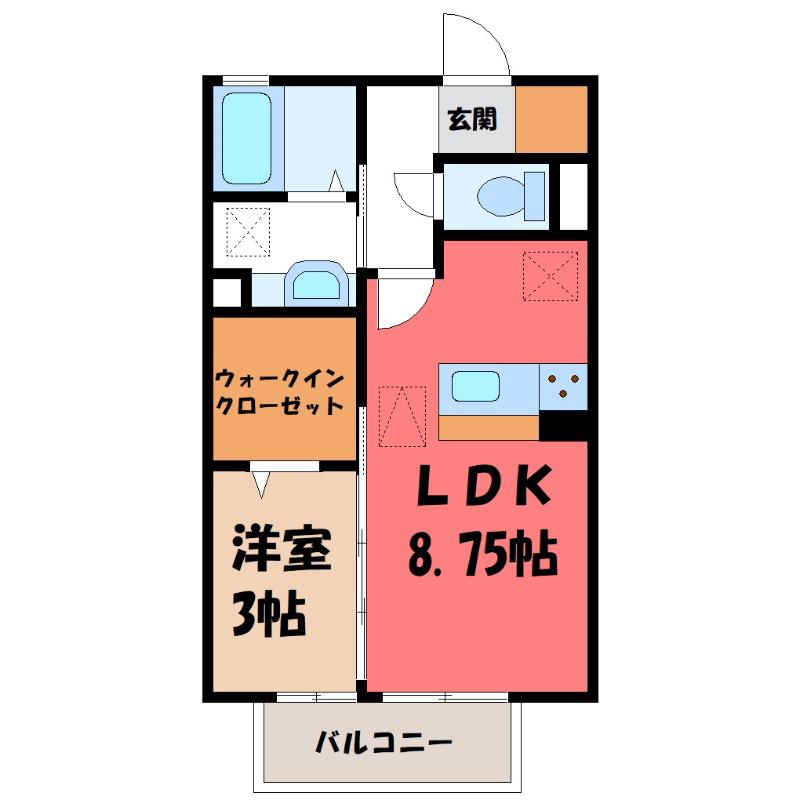 ROSEMARY(1LDK/1階)の間取り写真