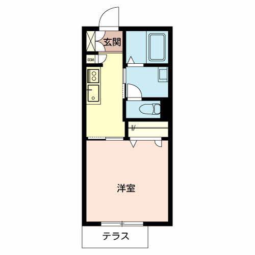 インステージ繁昌I(1K/1階)の間取り写真