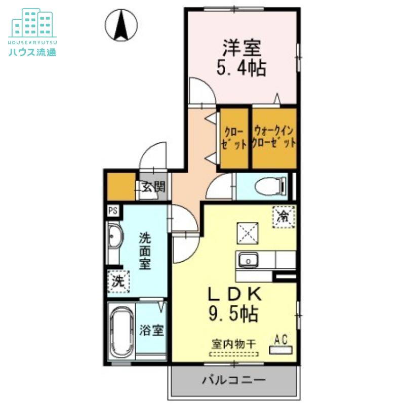 メゾンドソレイユ壱番館(1LDK/1階)の間取り写真