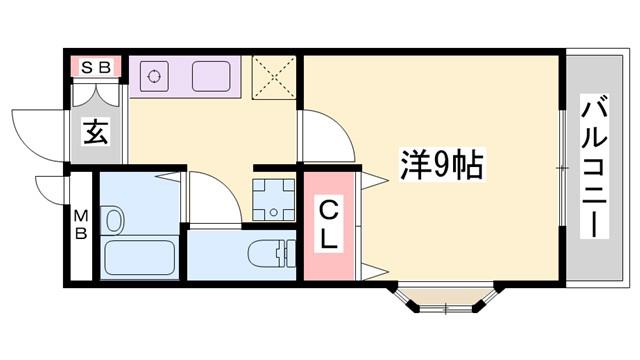 ジュネスI(1K/3階)の間取り写真