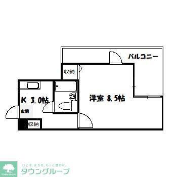 アメニティ東町(1K/2階)の間取り写真