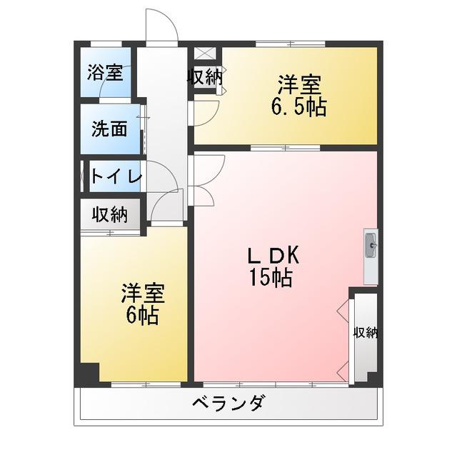 ハイツ988(2LDK/2階)の間取り写真