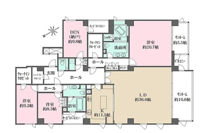 BLOSSOM TERRACE ブロッサムテラス(3SLDK/4階)の間取り写真