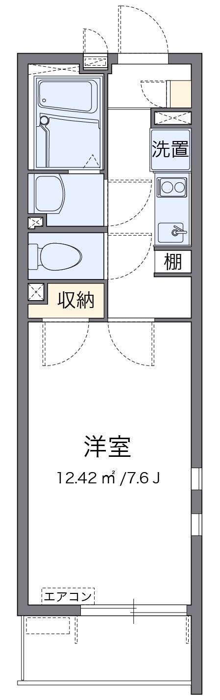 クレイノセジュール中原(1K/1階)の間取り写真