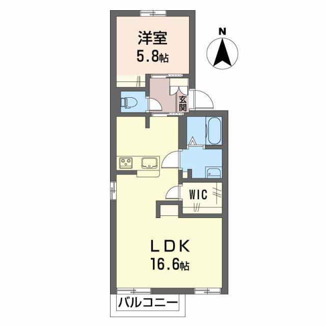 IL PALAZZO(1LDK/2階)の間取り写真