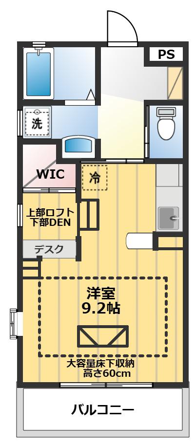 ルネス桜暮I番館(1K/2階)の間取り写真