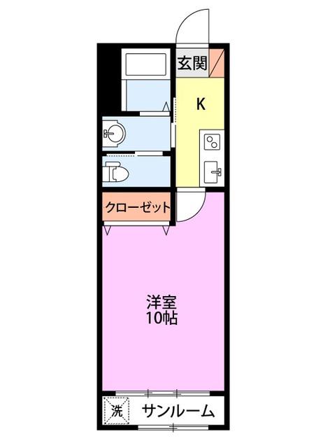 LAUREA II(1K/1階)の間取り写真