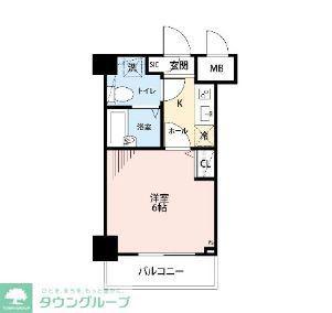 ガラシティ武蔵小杉(1K/3階)の間取り写真