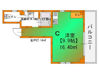 レジデンス・アルケア(ワンルーム/3階)の間取り写真