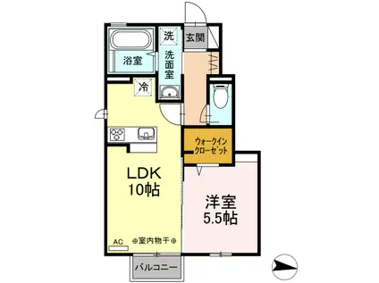 アムール大沼II(1LDK/1階)の間取り写真