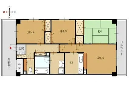 パルフレア(3LDK/2階)の間取り写真