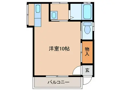 シャレル戸谷塚(ワンルーム/2階)の間取り写真