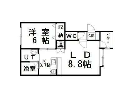 キャメロット(1LDK/2階)の間取り写真