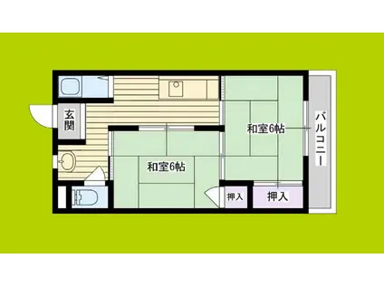 あさひマンション(2K/3階)の間取り写真