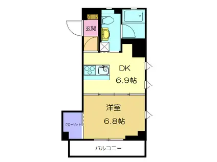 モンターナ南浦和(1DK/3階)の間取り写真