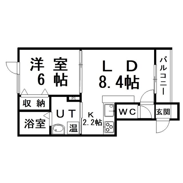 AQUA GARDEN(1LDK/2階)の間取り写真