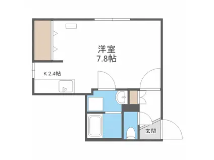 ココアンジュ発寒(1K/1階)の間取り写真