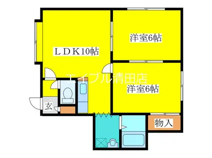 エスコートセピア館(2LDK/2階)の間取り写真