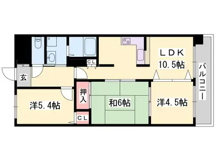 プレステージ姫路III(3LDK/2階)の間取り写真