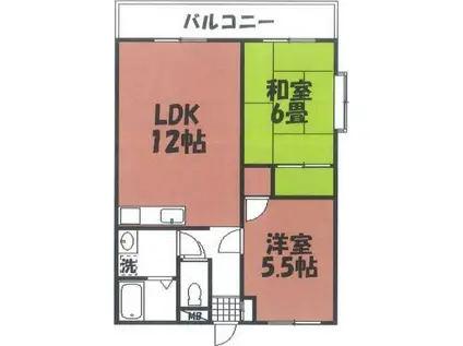 尾崎レジデンス(2LDK/3階)の間取り写真