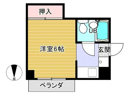 ハイツ島田(1K/2階)の間取り写真