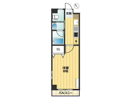 フォレストメゾンII(1K/1階)の間取り写真