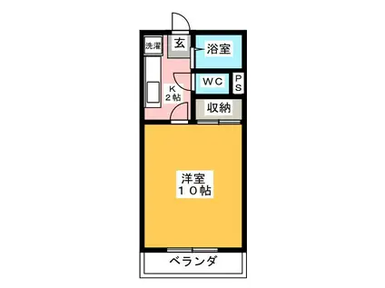 アメニティ中八木田(1K/2階)の間取り写真