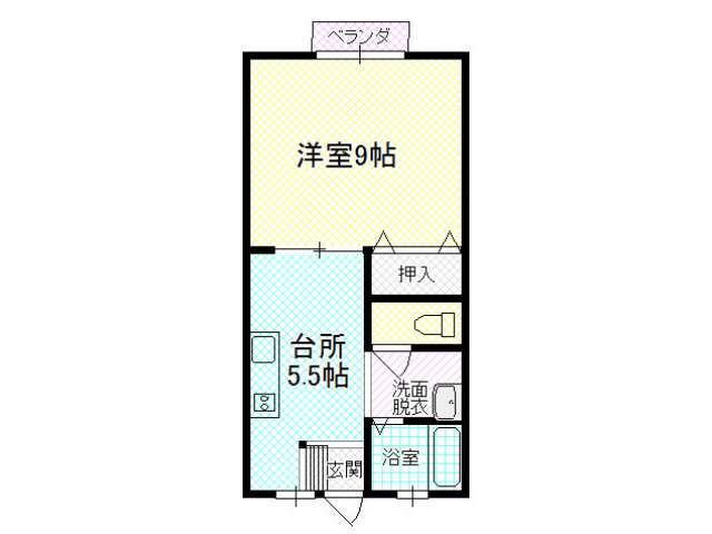 レミントン(1K/2階)の間取り写真