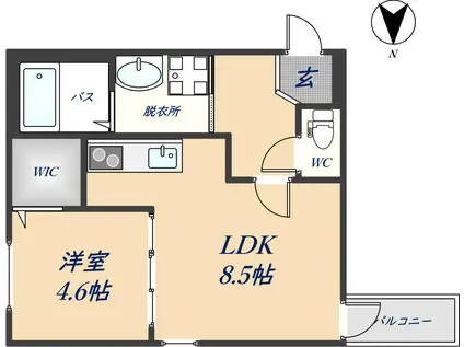 フジパレス吉田イースト(1LDK/1階)の間取り写真