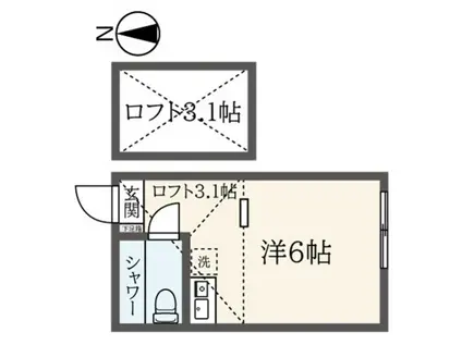 ユナイト小田ミルキーウェイの調べ(ワンルーム/2階)の間取り写真