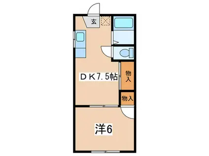 シーサイド早川(1DK/1階)の間取り写真