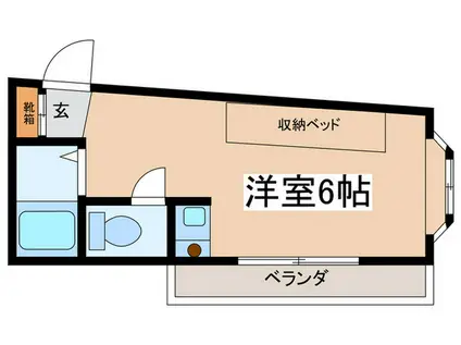 ハイツフィールドI(ワンルーム/2階)の間取り写真