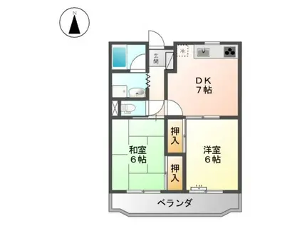 メゾン大曽根(2DK/5階)の間取り写真