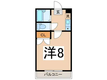 ソートフル石田(1K/2階)の間取り写真
