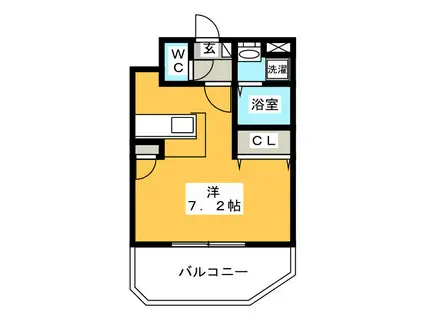 WILLDO平尾(ワンルーム/6階)の間取り写真