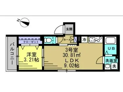 メゾン・リシュエ(1LDK/2階)の間取り写真