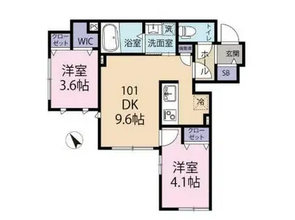  中野区野方二丁目計画(2DK/1階)の間取り写真