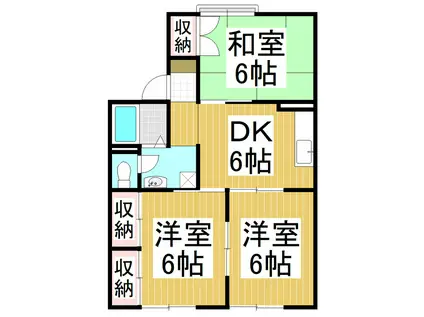 ローゼハイツ吉田南館(3DK/1階)の間取り写真