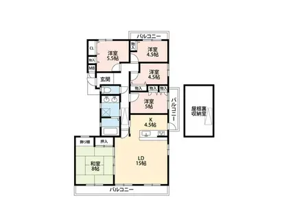 ベルブリーズ森の里3号棟(5LDK/5階)の間取り写真