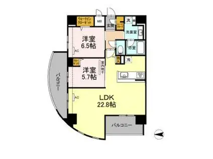 Dプレイス 九品寺(2LDK/4階)の間取り写真