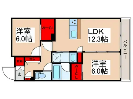 ラ・セレンテ(2LDK/2階)の間取り写真