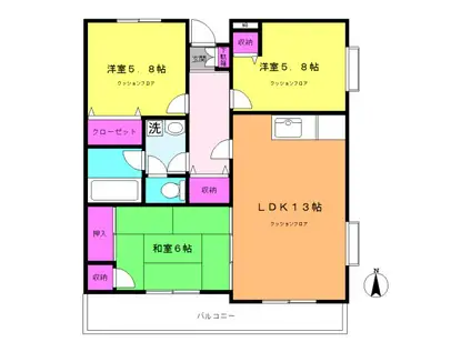 ダ・コージール(3LDK/3階)の間取り写真