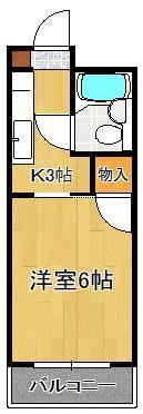 平和ハイツ(1K/5階)の間取り写真