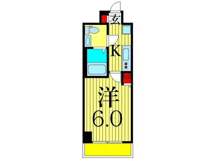 ジェノヴィアお花茶屋IIスカイガーデン(1K/2階)の間取り写真