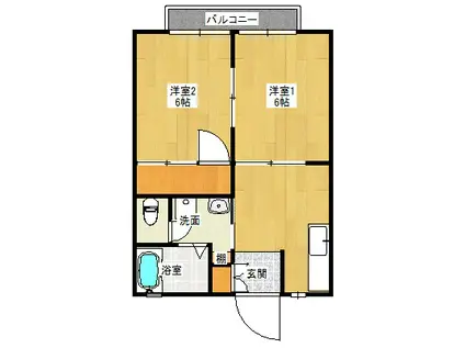 セフィラSUFU(2DK/2階)の間取り写真